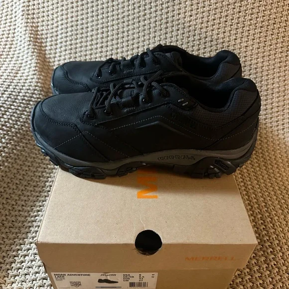 Merrell Moab Adventure Lace Shoes Mens Size 9 BlackVibram